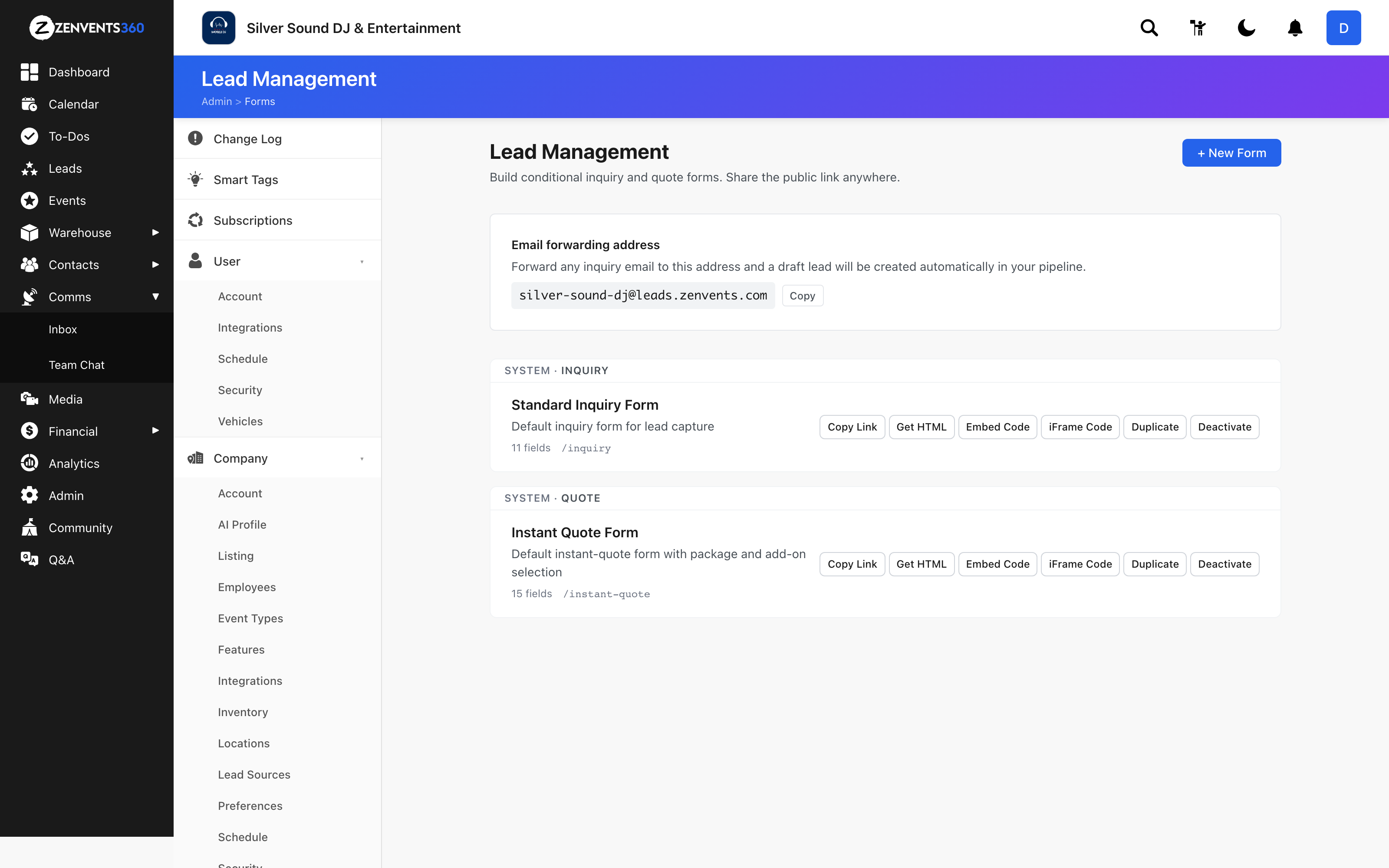 Planning forms that ask the right questions in Zenvents360.
