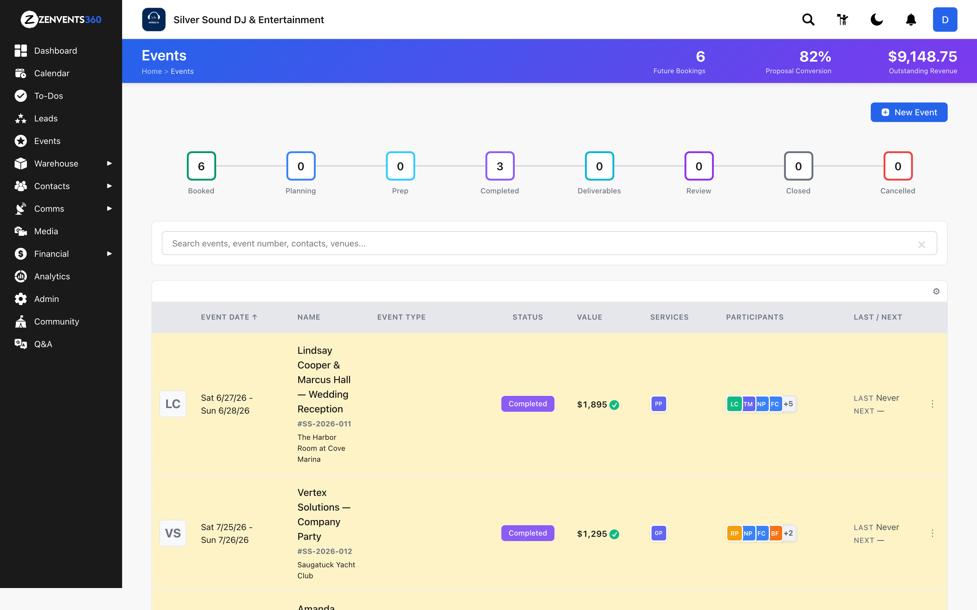 Install, strike and the drive between in Zenvents360.